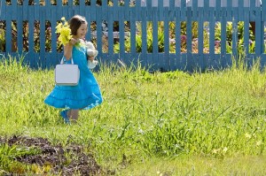 little girl in a dress